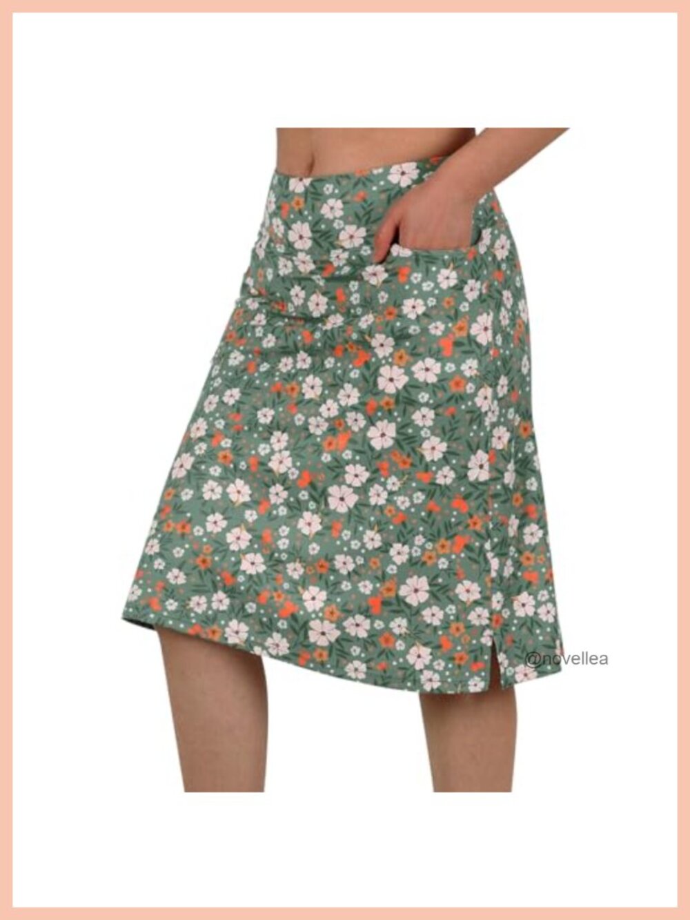Women's 24" Knee Length Skorts with Pockets Long Midi Skort